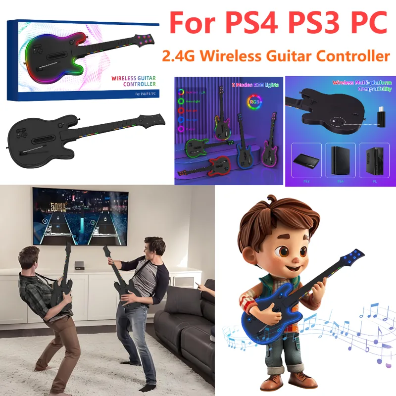 Joystick Pc Gaming - 2.4G ワイヤレスギターコントローラー PS4 PC PS3対応 クローンヒーロー