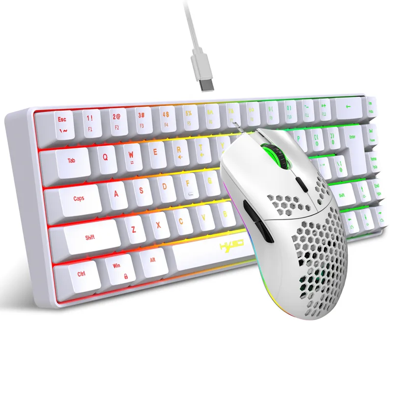 Pc Gaming Fullset - キーボードとマウス 68キー 有線 メンブレン RGBライト 70%