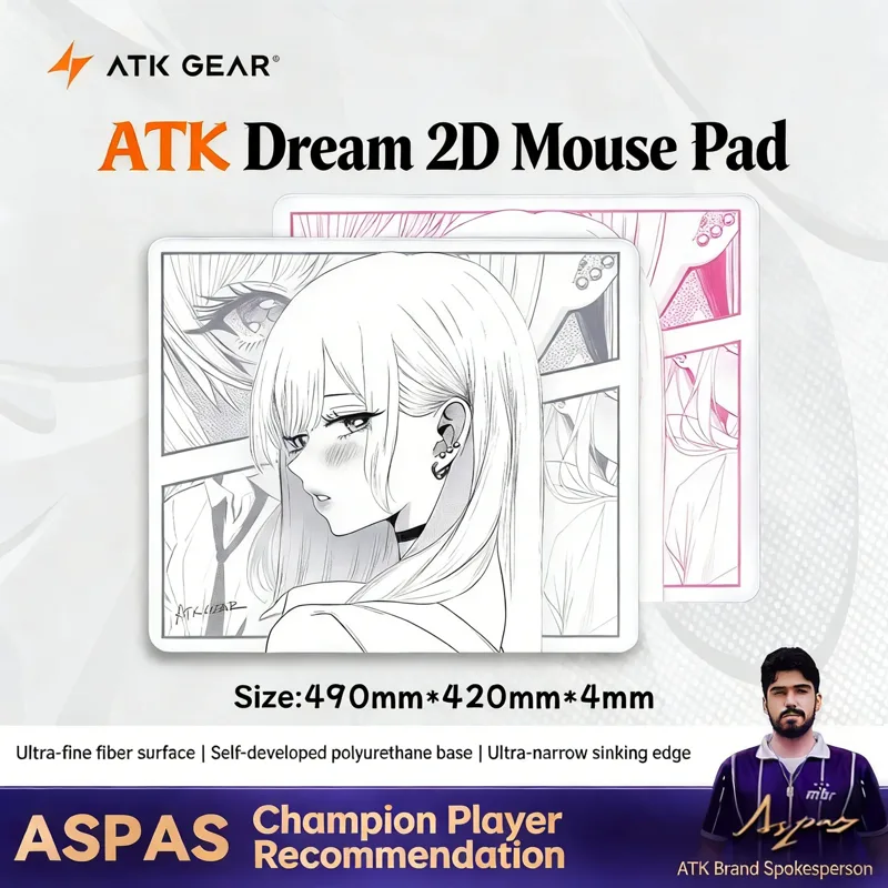 Pc Gaming Valorant - ATK ドリームアニメスタイルマウスパッド特大490x420mmニュートラルスムースFPS専用パッド（ヴァロラントeスポーツゲーマー向け、オフィスデスク用）M