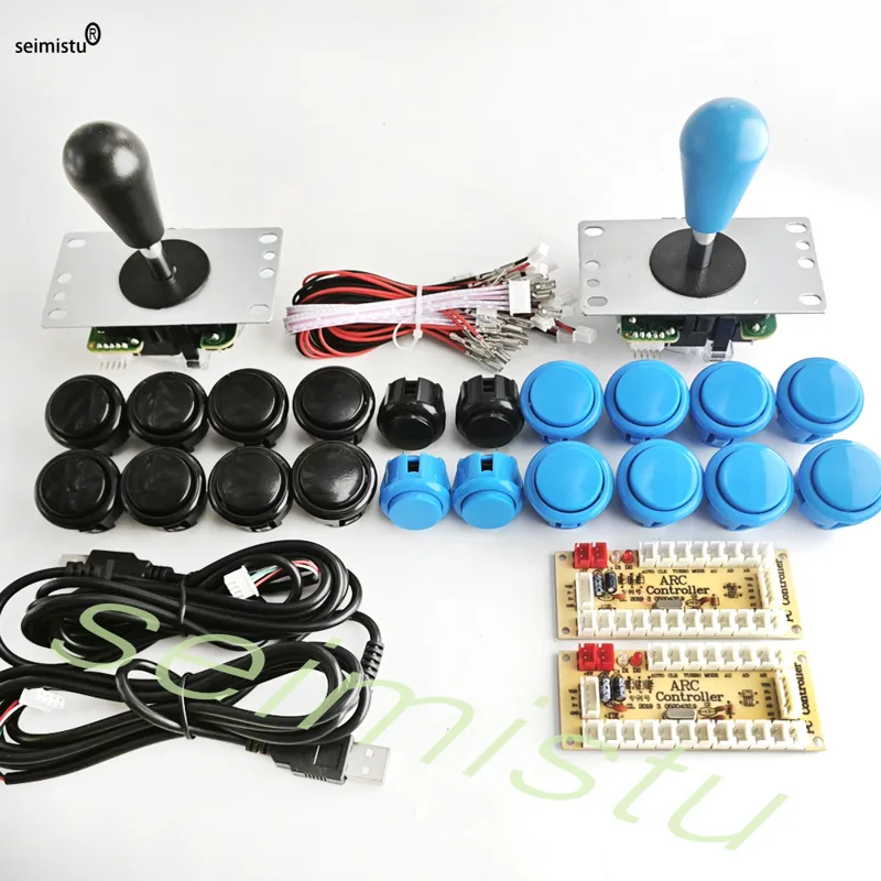 Joystick Pc Gaming - アーケードゲームコンソール,ジョイスティック付き,アーケードマシン,プッシュボタン付き,USBボードコントローラー,ゼロ遅延