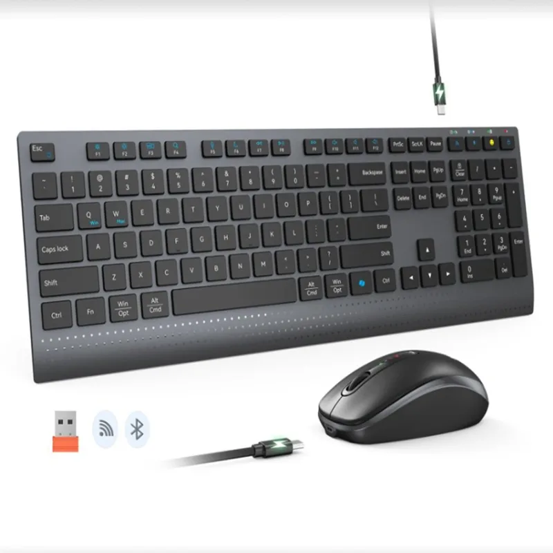 Pc Gaming Fullset - 2.4G Bluetooth デュアルモード ワイヤレス キーボード マウス