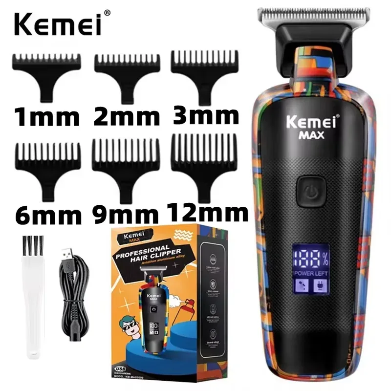 Pc Gaming Rtx 5090 - Kemei KM-MAX5090 電気バリカン多機能家庭用ヘアトリマー印刷落書きかみそり USB メンズ電気シェーバー