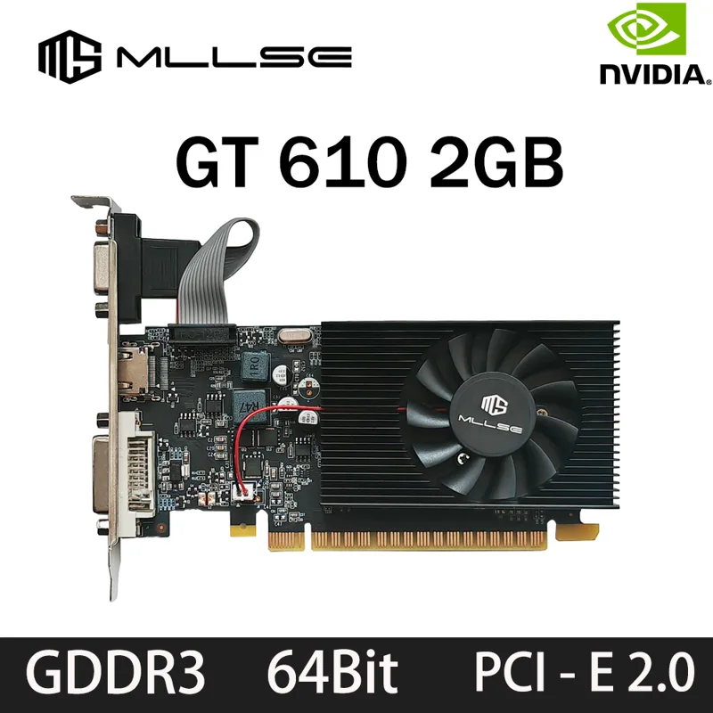 Pc Gaming Graphics Card - MLLSE GT 610 2GB グラフィックスカード GDDR3