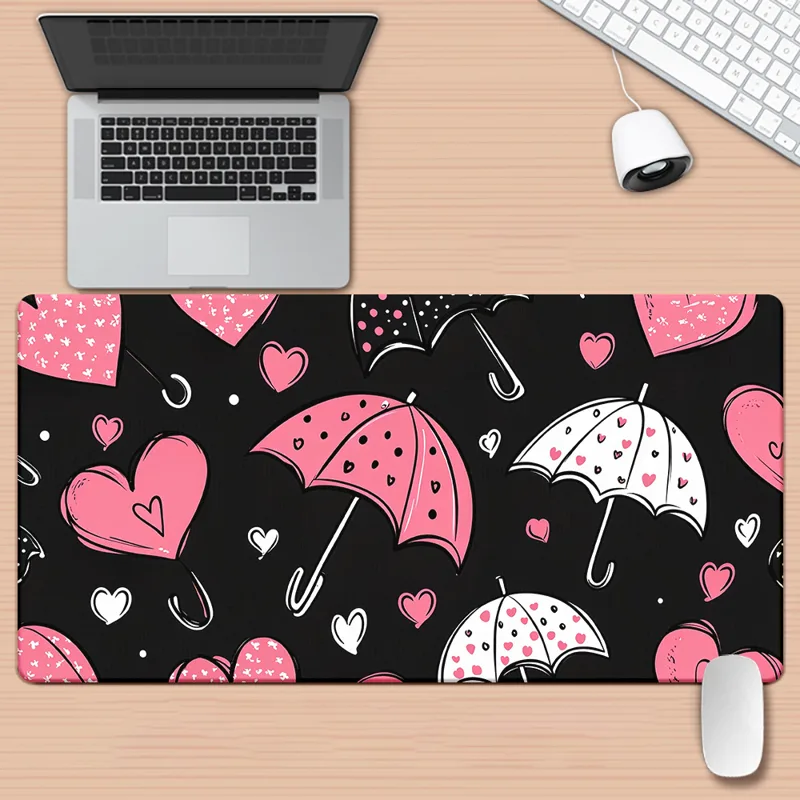 Pc Gaming Umbrella - ラブアンブレラ ハート柄 XXL 拡張マウスパッド 耐久性のあるゴム製ゲーミングデスクマット オフィスPC用