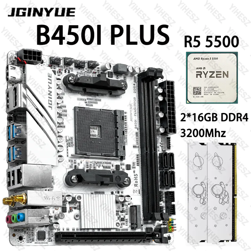 Pc Gaming Itx - JGINYUE B450 ITXマザーボードセット AMD Ryzen 5