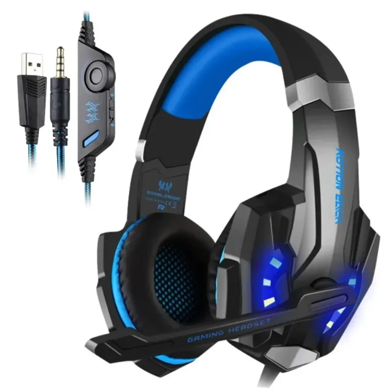 Pc Gaming Earphones - ゲーミングヘッドセット重低音ステレオ有線ヘッドフォン LED 発光イヤホンノイズキャンセリングマイク付き PS5 PS4 XBOX