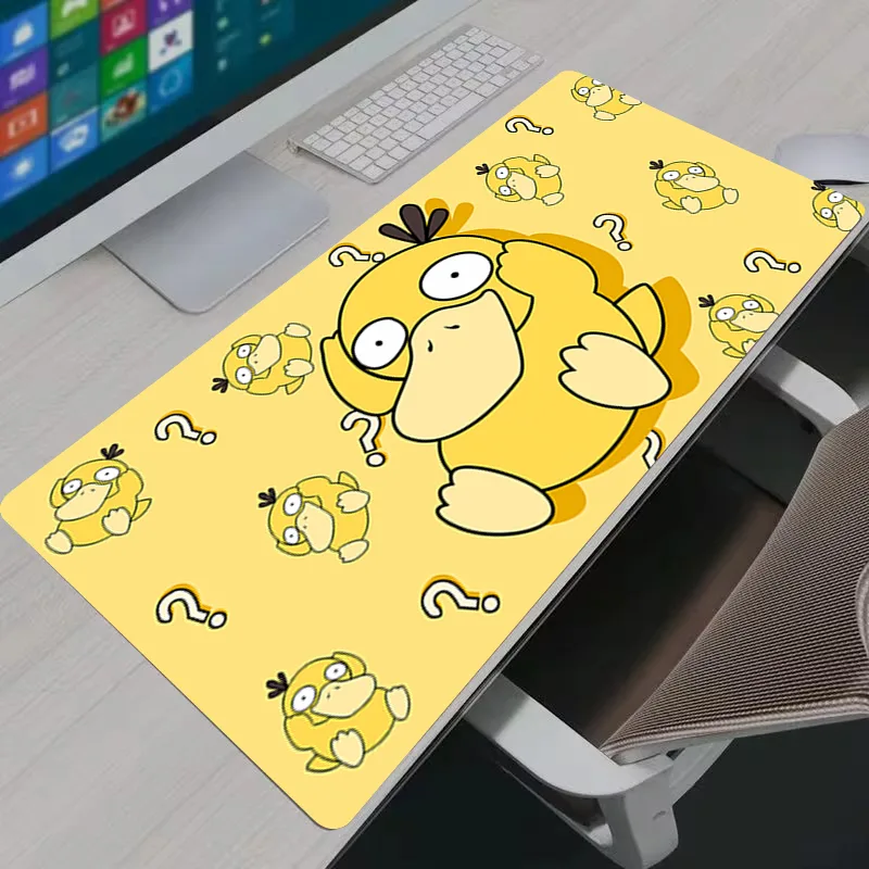 Pc Gaming Used - マウスパッドアニメ P-ポケモン Psyduck XXL 大型ゲーミングマウスパッドノンスリップラバーデスクマットラップトップ PC