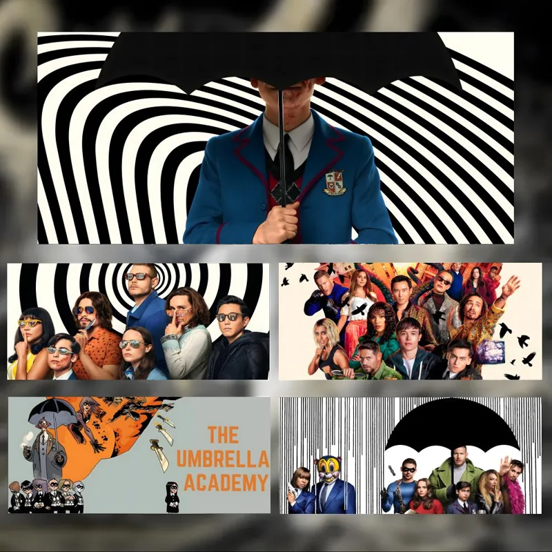 Pc Gaming Umbrella - クールなスーパーヒーローショー U-Umbrella Academy マウスパッド 大型厚手デスクパッド ステッチエッジ