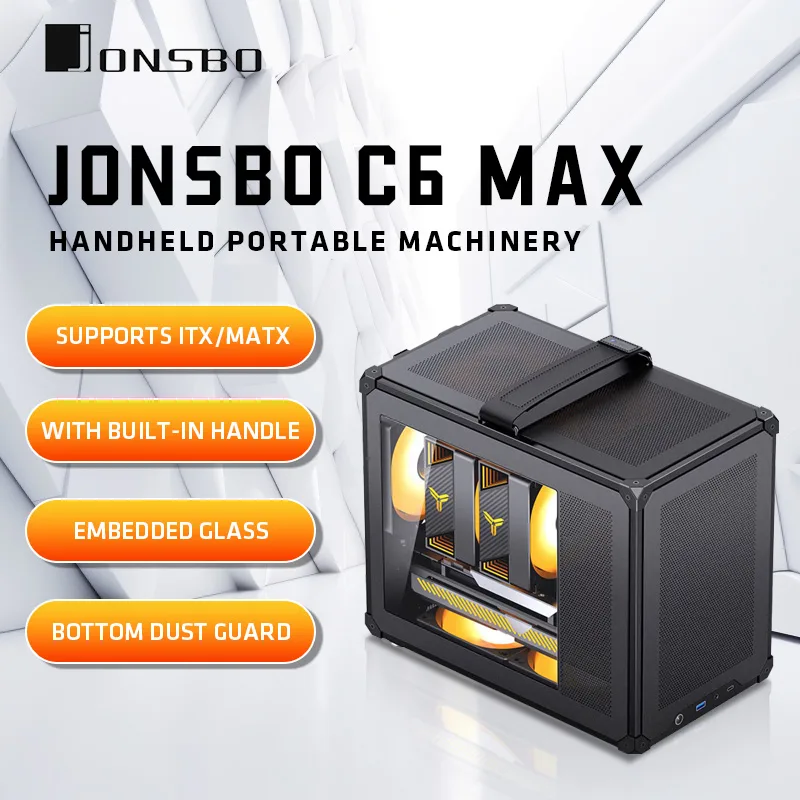 Pc Gaming Itx - JONSBO C6 MAX メッシュハンドルMATXケース ツール不要の組み立て コンパクトタワーケース