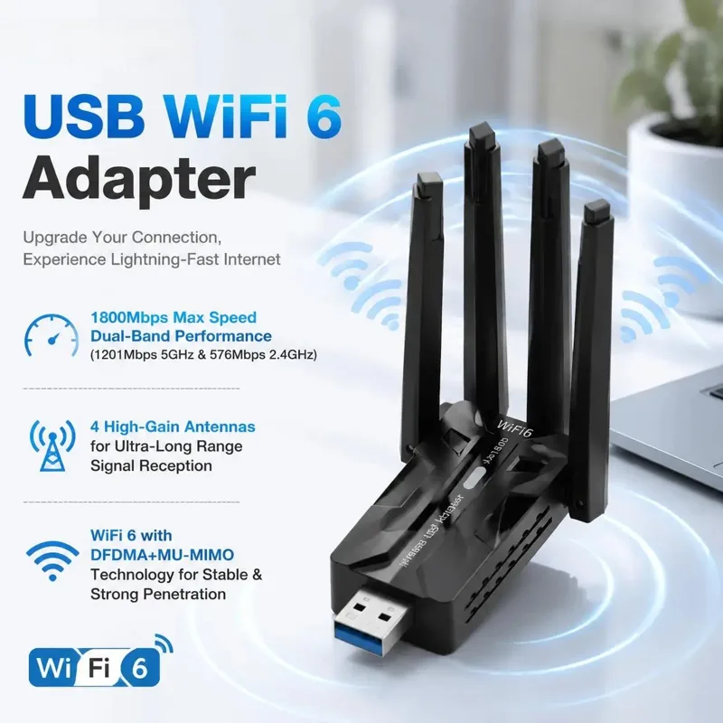 Pc Gaming Graphics Card - WiFi 6 USB 3.0アダプター 1800Mbps デュアルバンド