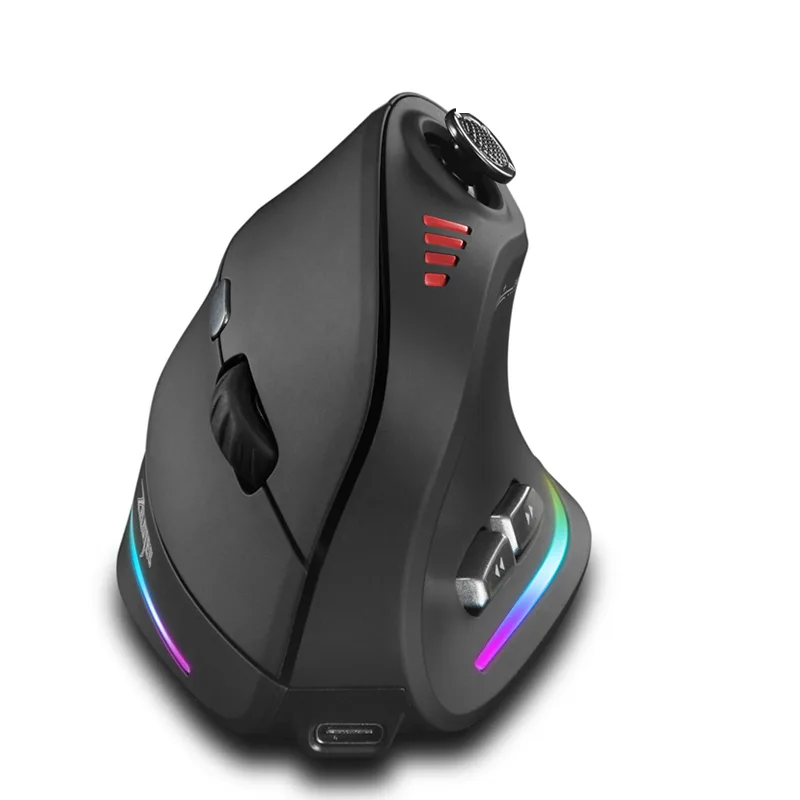 Pc Gaming Used - Jomaa RGB バックライト付きワイヤレス垂直マウスコントロールゲーマー用 24000DPI 調整可能なプログラマブルボタンゲーミングマウス有線