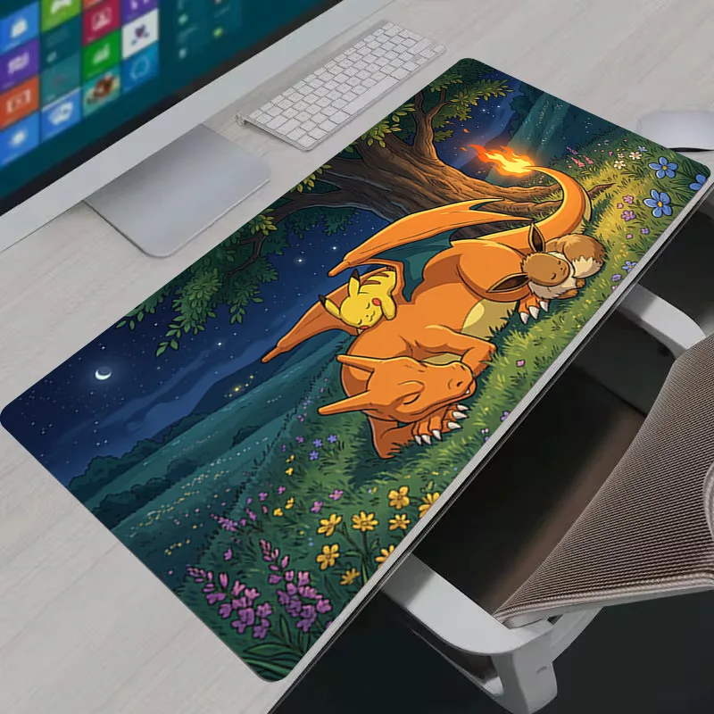 Pc Gaming Keyboard - マウスパッドアニメ PC ゲーマーキャビネットマウスパッド P-ポケモンキーボードデスクマットコンピュータゲームアクセサリーかわいいピカチュウプレイマット