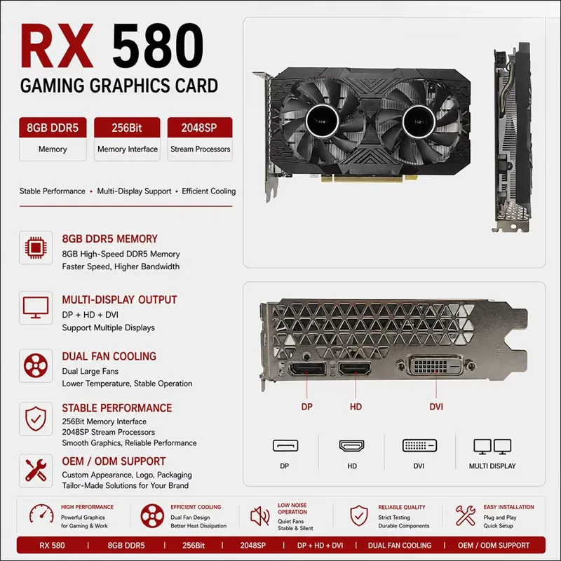 費用対効果の高いオリジナルRX 580 2048SP 8GB - Pc Gaming Cost のレビューと価格