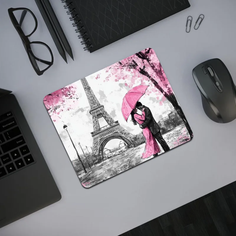 ピンクパリ傘カップルデスクパッド小型マウスパッドゴム製滑り止 - Pc Gaming Umbrella のレビューと価格