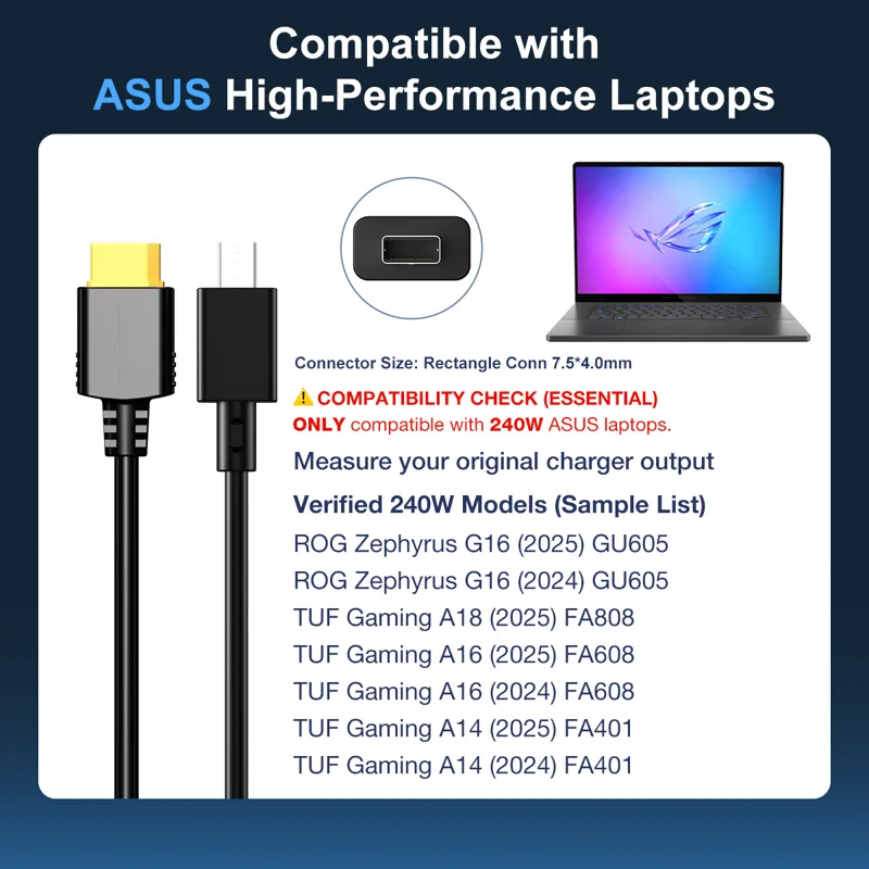 240W GaN ノートパソコン充電器 ASUS ROG Z - Pc Gaming Asus のレビューと価格
