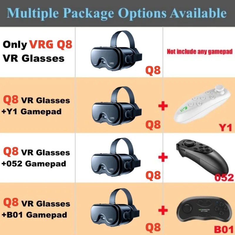 オリジナルVRG Q8 VRバーチャルリアリティVRグラス  - Vr Headset Pc のレビューと価格