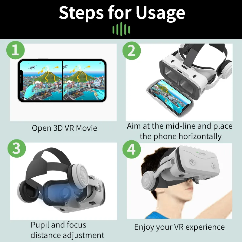 3D Viar 電話仮想現実 VR メガネヘルメットヘッドセ - Vr Headset Pc のレビューと価格