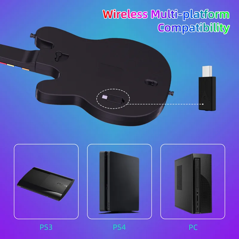 2.4G ワイヤレスギターコントローラー PS4 PC PS - Joystick Pc Gaming のレビューと価格