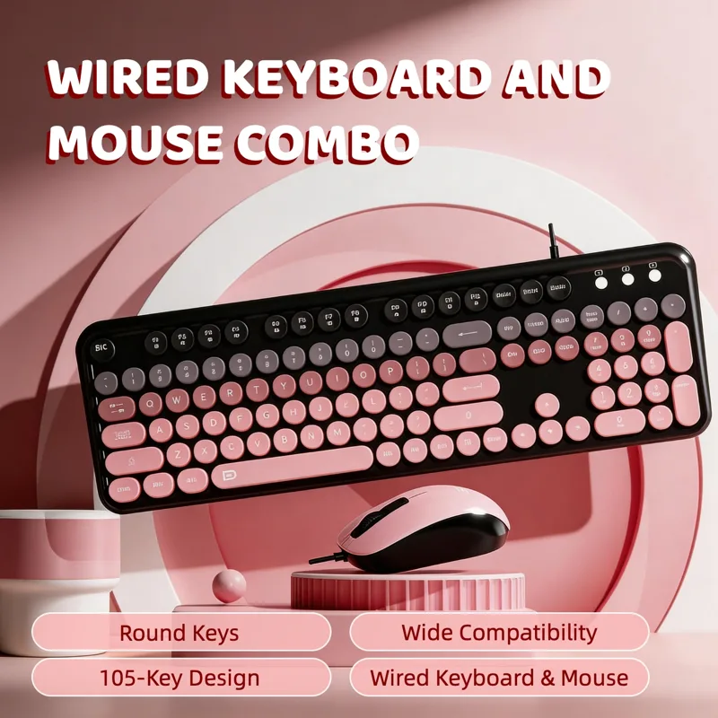 美的なタイプライターキーボードマウスセット かわいいレトロな - Pc Gaming Fullset のレビューと価格