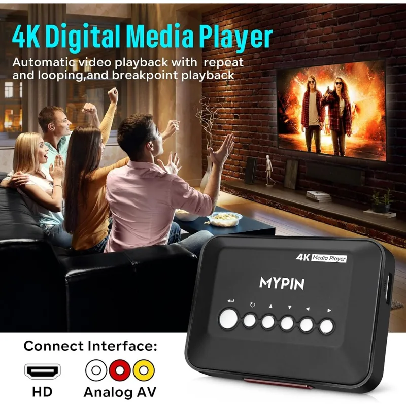 4K 30Hz HDMI メディアプレーヤー、14TB HD - Sound Card Usb のレビューと価格