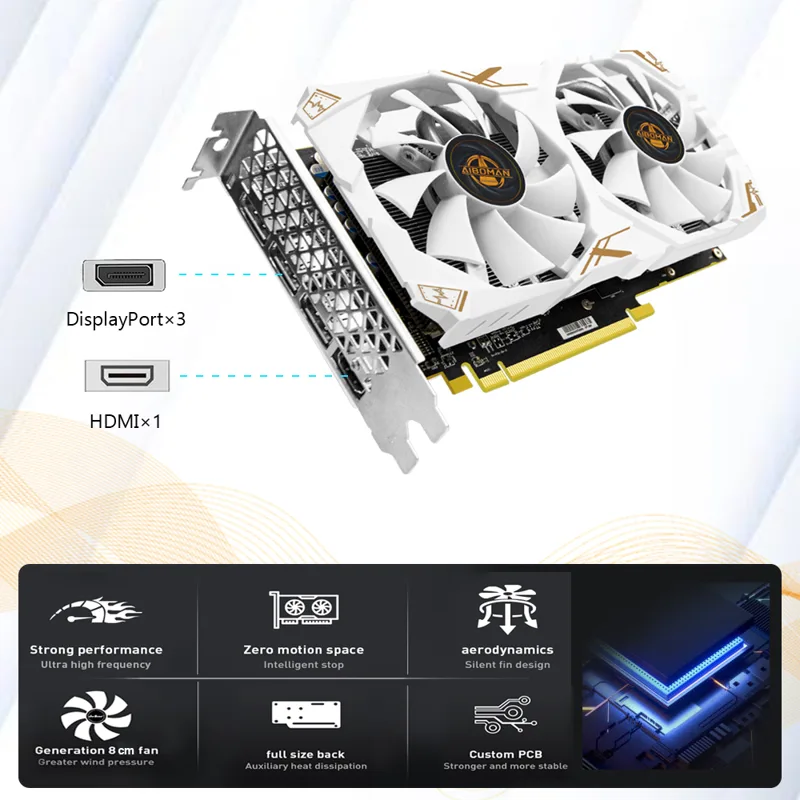 AIBOMAN ビデオカード AMD RX580 8 ギガバ - Pc Gaming Graphics Card のレビューと価格