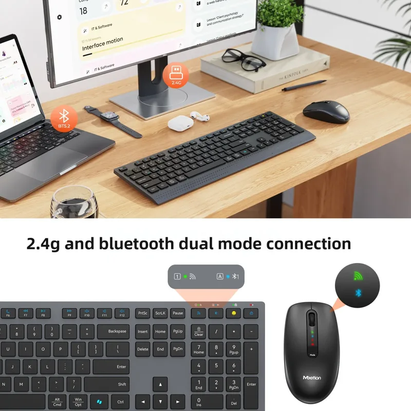 2.4G Bluetooth デュアルモード ワイヤレス キ - Pc Gaming Fullset のレビューと価格