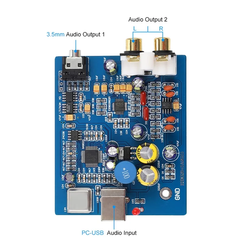 ミニ USB デコーダボード ES9028K2M+SA902 - Sound Card Usb のレビューと価格