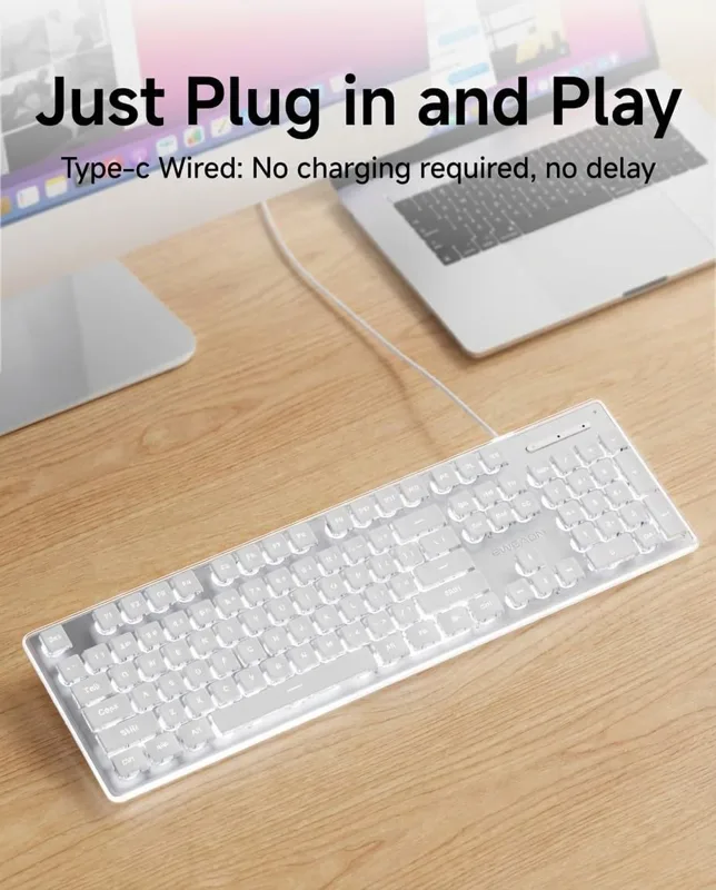 有線USBキーボード、ホワイトバックライトメタルパネル、プデ - Pc Gaming Fullset のレビューと価格