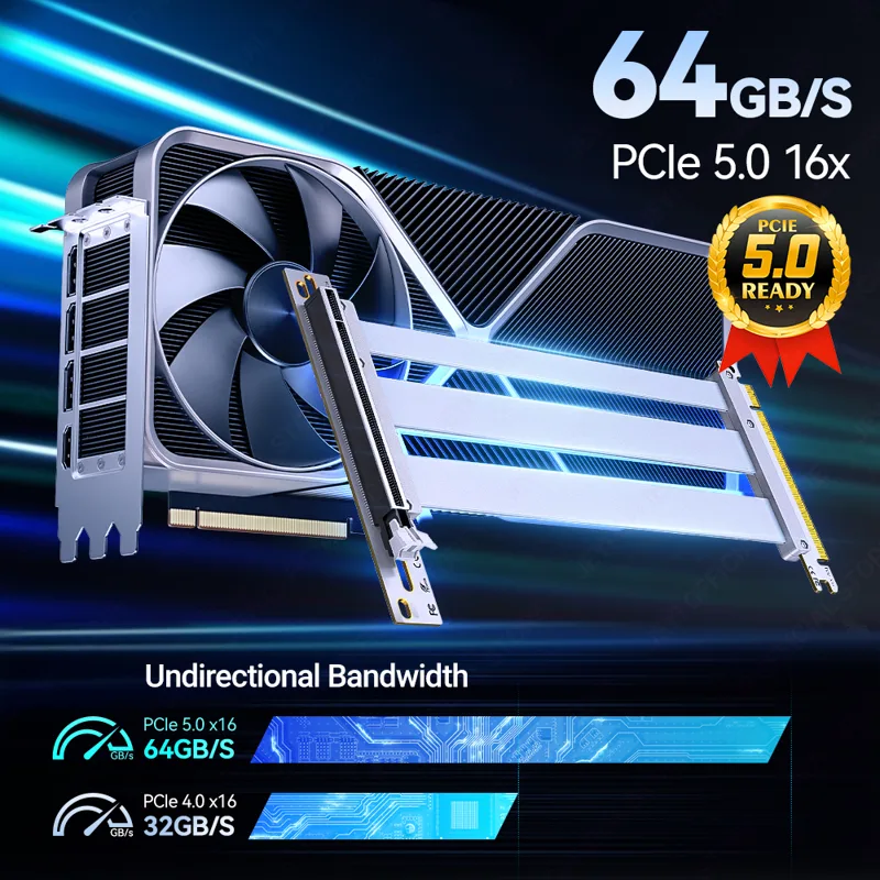 JEYI PCIe 5.0 X16 ライザーケーブル ビデオ - Pc Gaming Rtx 5090 のレビューと価格