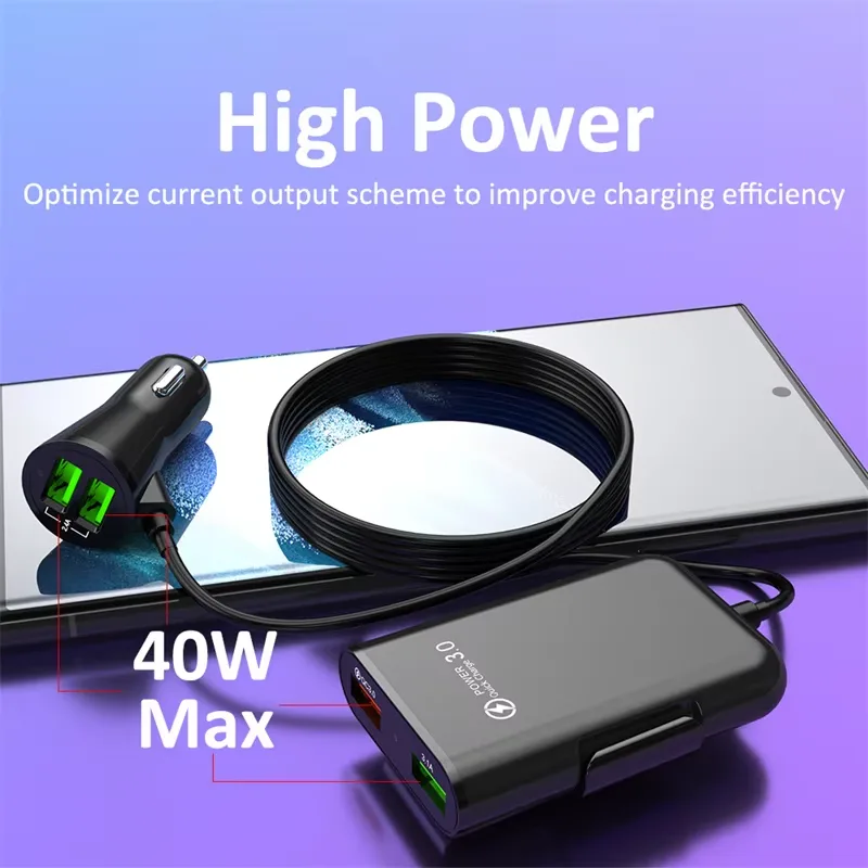 急速充電QC3.0 4USBポート搭載高速充電延長ケーブル  - Sound Card Usb のレビューと価格
