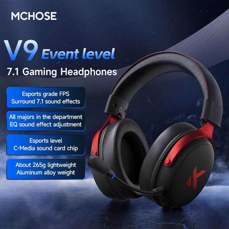 MCHOSE V9 Pro ヘッドセット マイク付き 3モー - Pc Gaming Earphones のレビューと価格
