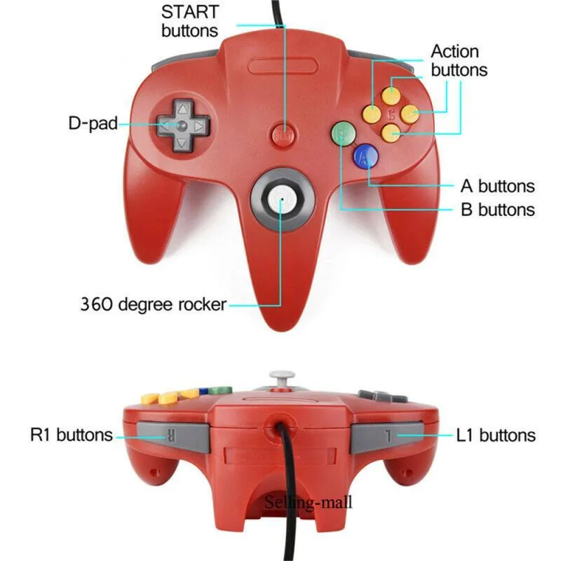 N64 コントローラクラシック USB 有線リモートゲームパ - Joystick Pc Gaming のレビューと価格
