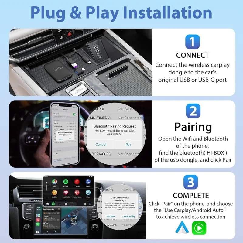 CarPlayアダプターをワイヤレスにアップグレード、iOS - Sound Card Usb のレビューと価格