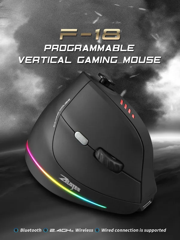 Jomaa RGB バックライト付きワイヤレス垂直マウスコン - Pc Gaming Used のレビューと価格